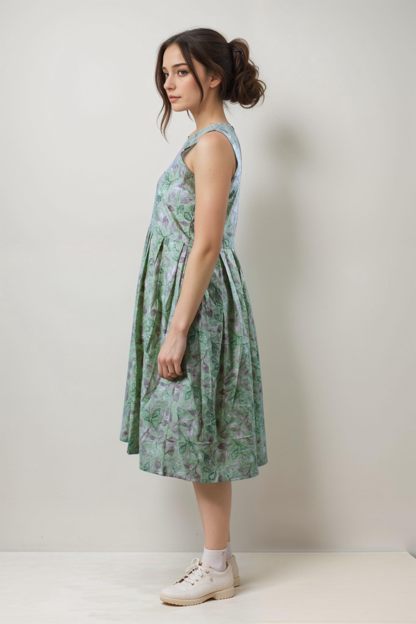 Olive Green Summer Cotton Dress