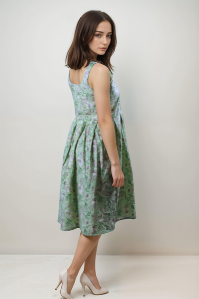 Olive Green Summer Cotton Dress