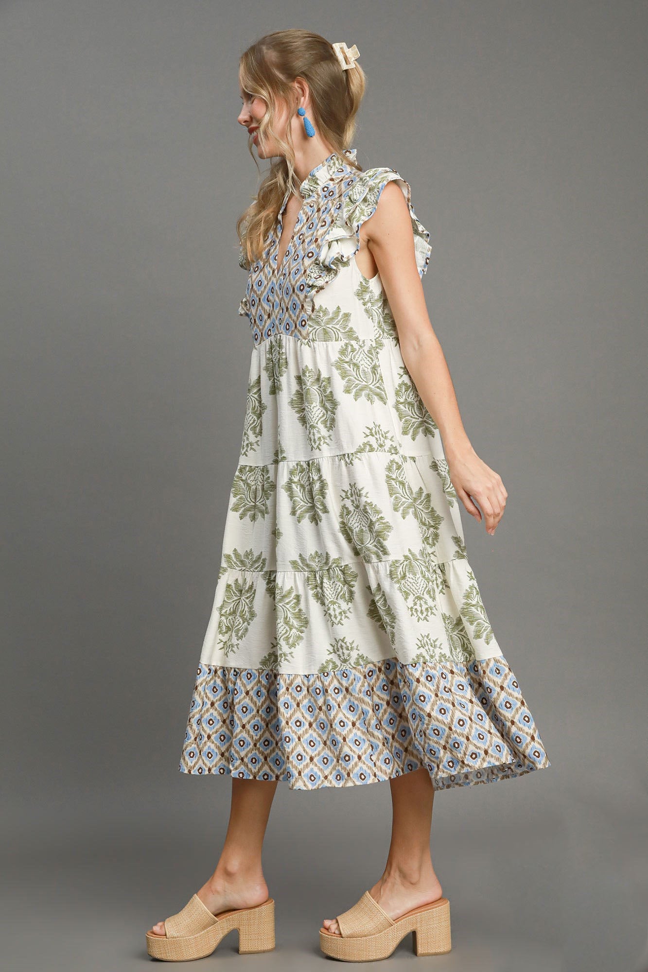Chic Plus Size Ruffle Midi Dress